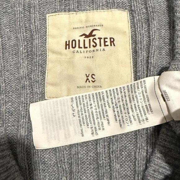 VTG Y2K Hollister Co. Light Grey Cable Knit Long Sleeve Button Up Cardigan XS - Picture 8 of 8